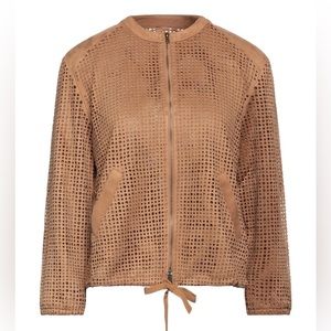 JEI'S BY LETIZIA DENARO perforated brown jacket